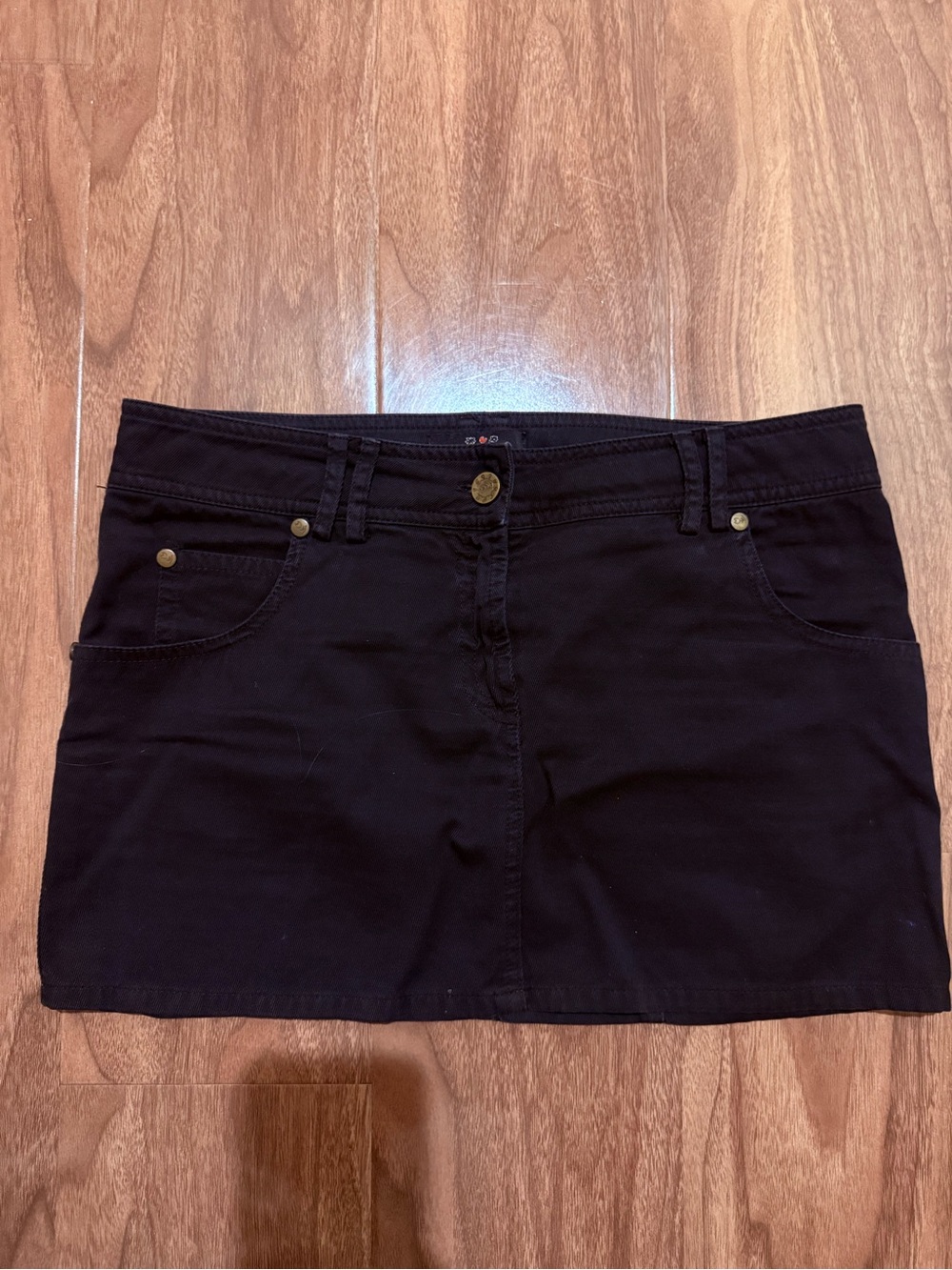 Patrizia Pepe Black Mini Skirt with Gold Hardware